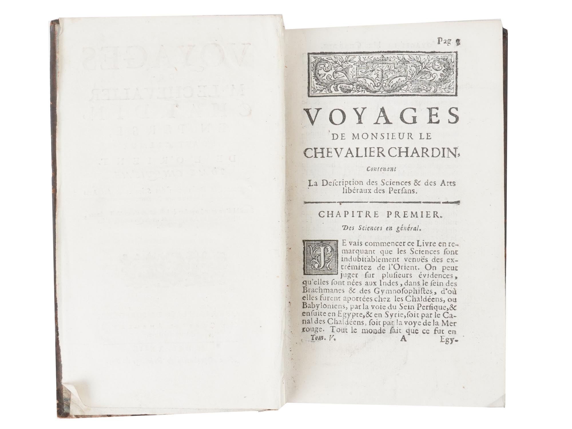 ANTIQUE BOOK VOYAGES DE MR LE CHEVALIER CHARDIN PIC-5